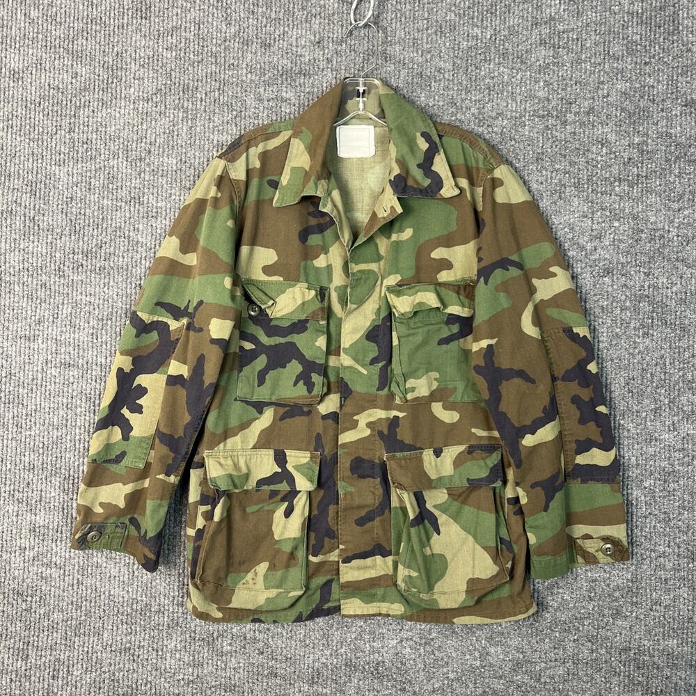 Selma Apparel Corp Mens Military Coat Size Small? Combat Woodland Camouflage